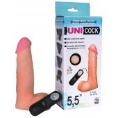 Фаллическая насадка Харнесс UNICOCK 5,5  с вибрацией - 17 см. - LOVETOY (А-Полимер) - купить с доставкой в Новосибирске
