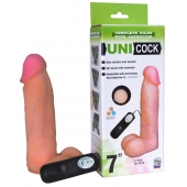 Фаллическая насадка Харнесс UNICOCK 7  с вибрацией - 19 см. - LOVETOY (А-Полимер) - купить с доставкой в Новосибирске