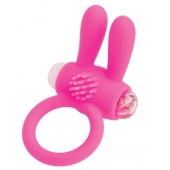 Розовое эрекционное виброкольцо A-toys с ушками - A-toys - в Новосибирске купить с доставкой