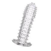 Гелевая прозрачная насадка c шипами - 12 см. - Toyfa Basic - в Новосибирске купить с доставкой