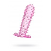 Гелевая розовая насадка с шипами - 12 см. - Toyfa Basic - в Новосибирске купить с доставкой