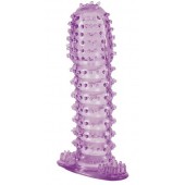 Гелевая фиолетовая насадка с шипами - 12 см. - Toyfa Basic - в Новосибирске купить с доставкой