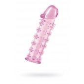 Гелевая розовая насадка на фаллос с шипами - 12 см. - Toyfa Basic - в Новосибирске купить с доставкой