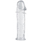 Гладкая прозрачная насадка с усиками под головкой - 12,5 см. - Toyfa Basic - в Новосибирске купить с доставкой