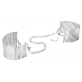 Серебристые наручники-браслеты Desir Metallique Handcuffs - Bijoux Indiscrets - купить с доставкой в Новосибирске