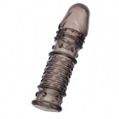 Дымчатая закрытая насадка ToyFa XLover с чешуйками и пупырышками - 13,5 см. - ToyFa - в Новосибирске купить с доставкой