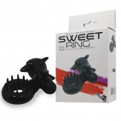 Чёрное эрекционное виброкольцо Sweet Ring с дельфинчиком - Baile - в Новосибирске купить с доставкой