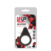 Чёрное эрекционное кольцо LIT-UP SILICONE STIMU RING 1 BLACK - Dream Toys - в Новосибирске купить с доставкой