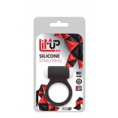 Чёрное эрекционное виброкольцо LIT-UP SILICONE STIMU RING 3 BLACK - Dream Toys - в Новосибирске купить с доставкой