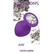 Большая фиолетовая анальная пробка Emotions Cutie Large с прозрачным кристаллом - 10 см. - Lola Games - купить с доставкой в Новосибирске