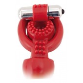 Красная вибронасадка с анальным стимулятором - ToyFa - в Новосибирске купить с доставкой