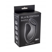 Чёрное эрекционное кольцо с анальной пробкой Button Anal Plug - Lola Games - в Новосибирске купить с доставкой