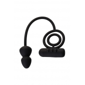 Чёрное эрекционное кольцо с вибропулькой и анальным хвостом - Erotist Adult Toys - в Новосибирске купить с доставкой