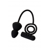 Чёрное эрекционное кольцо с вибростимулятором и анальным хвостом - Erotist Adult Toys - в Новосибирске купить с доставкой