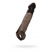 Чёрная насадка на пенис Tс подхватом - 19,5 см. - ToyFa - в Новосибирске купить с доставкой