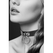 Узенький ошейник из полиуретана с кольцом - Bijoux Pour Toi - купить с доставкой в Новосибирске