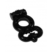 Чёрное эрекционное кольцо Rings Treadle с подхватом - Lola Games - в Новосибирске купить с доставкой