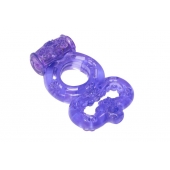 Фиолетовое эрекционное кольцо Rings Treadle с подхватом - Lola Games - в Новосибирске купить с доставкой