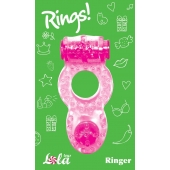 Розовое эрекционное кольцо с вибрацией Rings Ringer - Lola Games - в Новосибирске купить с доставкой