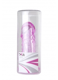Розовая гелевая насадка с отростком для клиторальной стимуляции - 13 см. - Toyfa Basic - в Новосибирске купить с доставкой