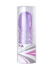 Насадка гелевая фиолетовая с точками, шипами и наплывами - 13,5 см. - Toyfa Basic - в Новосибирске купить с доставкой