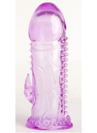 Фиолетовая гелевая насадка с шипами - 13 см. - Toyfa Basic - в Новосибирске купить с доставкой