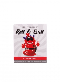 Стимулирующий презерватив-насадка Roll   Ball Strawberry - Sitabella - купить с доставкой в Новосибирске