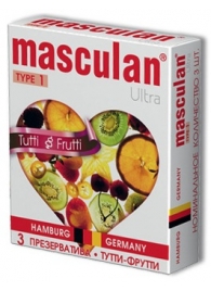 Жёлтые презервативы Masculan Ultra Tutti-Frutti с фруктовым ароматом - 3 шт. - Masculan - купить с доставкой в Новосибирске