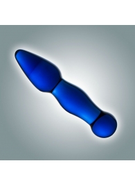 Синий анальный стимулятор из стекла - 13 см. - Rubber Tech Ltd