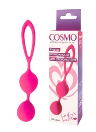 Розовые вагинальные шарики с петлёй Cosmo - Bior toys