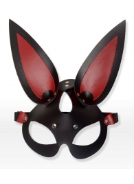 Черно-красная кожаная маска с длинными ушками - Sitabella - купить с доставкой в Новосибирске