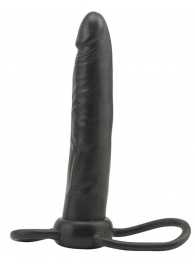 Чёрная насадка на пенис для анальной стимуляции WHATA MAN - 16 см. - Seven Creations - в Новосибирске купить с доставкой