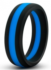Черно-синее эрекционное кольцо Silicone Go Pro Cock Ring - Blush Novelties - в Новосибирске купить с доставкой
