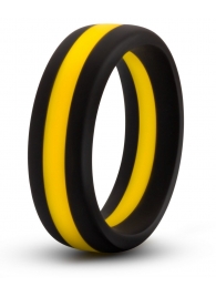 Черно-желтое силиконовое эрекционное кольцо Silicone Go Pro Cock Ring - Blush Novelties - в Новосибирске купить с доставкой