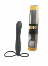 Черная насадка на пенис для двойной стимуляции Mojo BlackJack - 15 см. - Seven Creations - в Новосибирске купить с доставкой