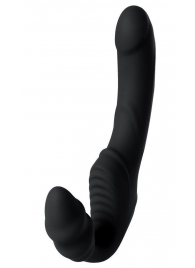 Черный безремневой страпон с вибрацией - ToyFa - купить с доставкой #SOTBIT_REGIONS_UF_V_REGION_NAME#