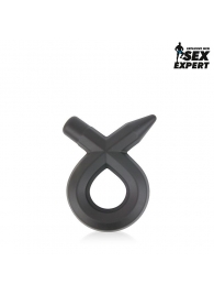 Черное силиконовое эрекционное кольцо Sex Expert - Sex Expert - в Новосибирске купить с доставкой