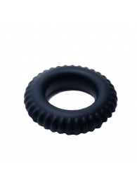 Черное силиконовое эрекционное кольцо-шина Sex Expert - Sex Expert - в Новосибирске купить с доставкой