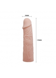 Закрытая телесная насадка-фаллос - 17 см. - Sex Expert - в Новосибирске купить с доставкой