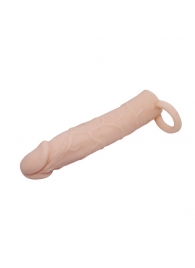 Насадка на пенис с кольцом для мошонки - 18 см. - Sex Expert - в Новосибирске купить с доставкой
