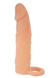Насадка на пенис с кольцом для мошонки - 17,4 см. - Sex Expert - в Новосибирске купить с доставкой