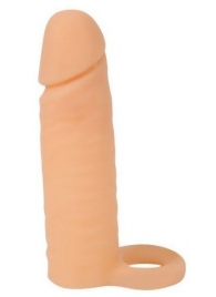 Насадка на фаллос с кольцом для мошонки - 16 см. - Sex Expert - в Новосибирске купить с доставкой
