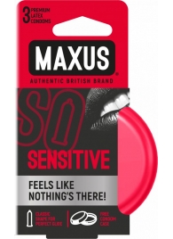 Ультратонкие презервативы в железном кейсе MAXUS Sensitive - 3 шт. - Maxus - купить с доставкой в Новосибирске