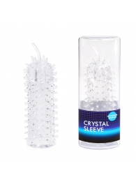 Закрытая рельефная насадка Crystal sleeve с усиками - 12 см. - Erowoman-Eroman - в Новосибирске купить с доставкой