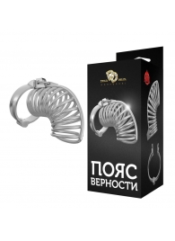 Серебристый мужской пояс верности в виде колечек с замочком - Джага-Джага - купить с доставкой в Новосибирске