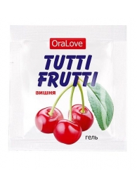 Пробник гель-смазки Tutti-frutti с вишнёвым вкусом - 4 гр. - Биоритм - купить с доставкой в Новосибирске