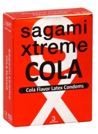 Ароматизированные презервативы Sagami Xtreme COLA - 3 шт. - Sagami - купить с доставкой в Новосибирске