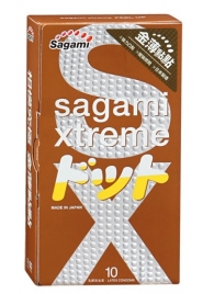 Презервативы Sagami Xtreme FEEL UP с точечной текстурой и линиями прилегания - 10 шт. - Sagami - купить с доставкой в Новосибирске