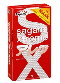 Утолщенные презервативы Sagami Xtreme Feel Long с точками - 10 шт. - Sagami - купить с доставкой в Новосибирске