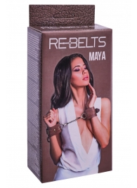 Коричневые кожаные наручники Maya - Rebelts - купить с доставкой в Новосибирске